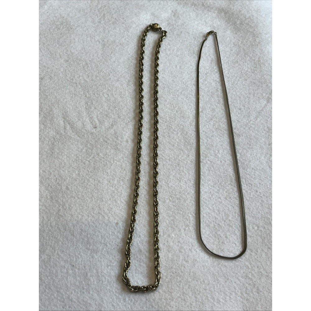 Bundle Of 2 Vintage Gold Tone Chains 24" And 20 3/4"